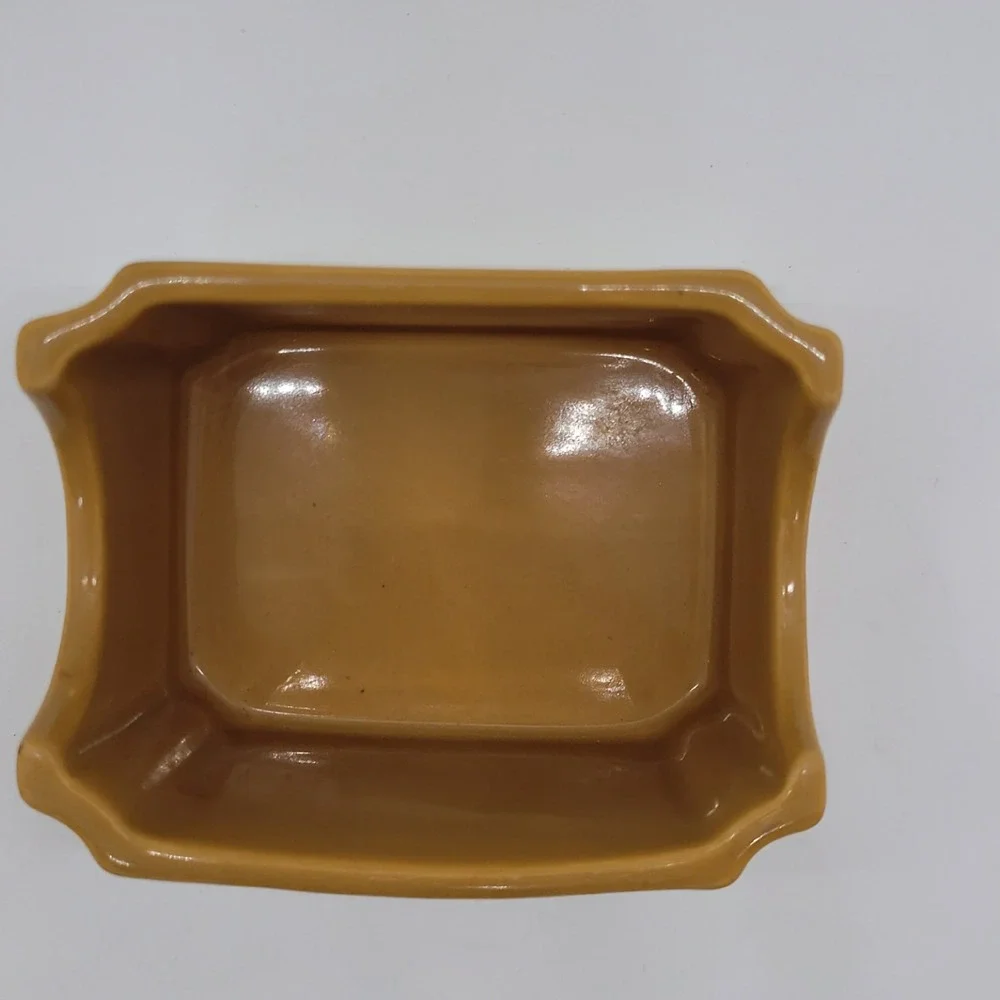 Hall China 716 Vintage Tan Ceramic Sugar Packet Holder Caddy Made in USA